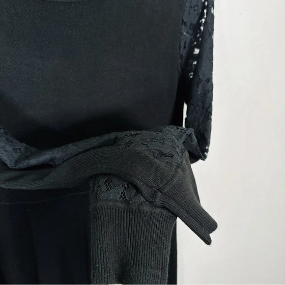 Eliza.J Black Sweater Dress With Lace Sleeves - Picture 12 of 16